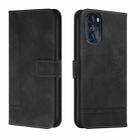 For Motorola Moto G 2022 Retro Skin Feel Horizontal Flip Leather Phone Case(Black) - 1