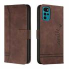 For Motorola Moto G22 Retro Skin Feel Horizontal Flip Leather Phone Case(Coffee) - 1