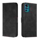 For Motorola Moto G22 Retro Skin Feel Horizontal Flip Leather Phone Case(Black) - 1