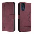 For Motorola Moto G41 Retro Skin Feel Horizontal Flip Leather Phone Case(Wine Red) - 1