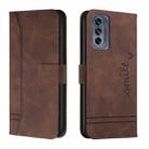 For Motorola Moto G62 5G Retro Skin Feel Horizontal Flip Leather Phone Case(Coffee) - 1