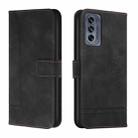 For Motorola Moto G62 5G Retro Skin Feel Horizontal Flip Leather Phone Case(Black) - 1