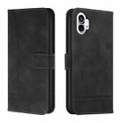 For Nothing Phone 1 Retro Skin Feel Horizontal Flip Leather Phone Case(Black) - 1