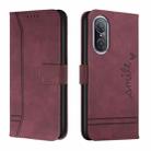 For Huawei nova 9 SE Retro Skin Feel Horizontal Flip Leather Phone Case(Wine Red) - 1