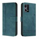 For Oppo F21 Pro 4G Retro Skin Feel Horizontal Flip Leather Phone Case(Army Green) - 1