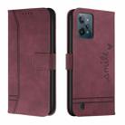 For Realme C31 Retro Skin Feel Horizontal Flip Leather Phone Case(Wine Red) - 1