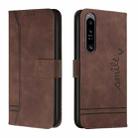 For Sony Xperia 1 IV Retro Skin Feel Horizontal Flip Leather Phone Case(Coffee) - 1