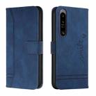 For Sony Xperia 1 IV Retro Skin Feel Horizontal Flip Leather Phone Case(Blue) - 1