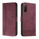 For Sony Xperia 10 IV Retro Skin Feel Horizontal Flip Leather Phone Case(Wine Red) - 1