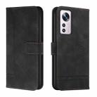 For Xiaomi 12 Retro Skin Feel Horizontal Flip Leather Phone Case(Black) - 1