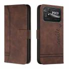 For Xiaomi Poco C40 Retro Skin Feel Horizontal Flip Leather Phone Case(Coffee) - 1