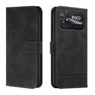 For Xiaomi Poco C40 Retro Skin Feel Horizontal Flip Leather Phone Case(Black) - 1