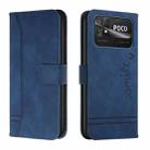 For Xiaomi Poco C40 Retro Skin Feel Horizontal Flip Leather Phone Case(Blue) - 1