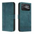 For Xiaomi Poco C40 Retro Skin Feel Horizontal Flip Leather Phone Case(Army Green) - 1