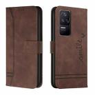 For Xiaomi Poco F4 Retro Skin Feel Horizontal Flip Leather Phone Case(Coffee) - 1