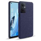 For OPPO Reno8 Lite Cloth Coated Hard Plastic Phone Case(Blue) - 1