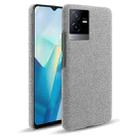 For vivo T2x Cloth Coated Hard Plastic Phone Case(Light Grey) - 1