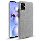 For Xiaomi Poco M4 5G Cloth Coated Hard Plastic Phone Case(Light Grey) - 1