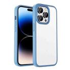 For iPhone 14 Pro Shadow Series Frosted Airbag Shockproof Phone Case(Light Blue) - 1