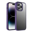 For iPhone 14 Pro Max Shadow Series Frosted Airbag Shockproof Phone Case (Purple) - 1