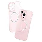 For iPhone 13 Magsafe Magnetic Frosted PP Phone Case(Transparent Pink) - 1