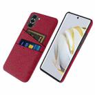 For Huawei nova 10 Pro Cloth Coated Hard Plastic Card Slots Phone Case(Red) - 1