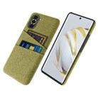 For Huawei nova 10 Pro Cloth Coated Hard Plastic Card Slots Phone Case(Yellow) - 1