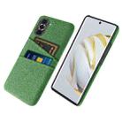 For Huawei nova 10 Pro Cloth Coated Hard Plastic Card Slots Phone Case(Green) - 1