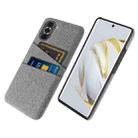 For Huawei nova 10 Pro Cloth Coated Hard Plastic Card Slots Phone Case(Light Grey) - 1