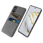 For Huawei nova 10 Cloth Coated Hard Plastic Card Slots Phone Case(Grey) - 1