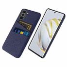 For Huawei nova 10 Cloth Coated Hard Plastic Card Slots Phone Case(Blue) - 1