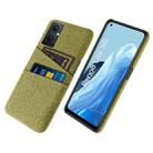 For OPPO Reno8 Lite Cloth Coated Hard Plastic Card Slots Phone Case(Yellow) - 1