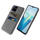 For vivo T2x Cloth Coated Hard Plastic Card Slots Phone Case(Grey) - 1
