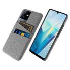 For vivo T2x Cloth Coated Hard Plastic Card Slots Phone Case(Light Grey) - 1