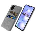 For Xiaomi Poco M4 5G Cloth Coated Hard Plastic Card Slots Phone Case(Light Grey) - 1