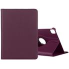 For iPad Pro 11 2022 / 2021 / 2020 / iPad Air 2020 10.9 Litchi Texture Horizontal Flip 360 Degrees Rotation Leather Tablet Case with Holder(Purple) - 1