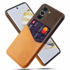 For Huawei nova 10 Pro Cloth Texture PC + PU Leather Back Cover Shockproof Case with Card Slot(Orange) - 1