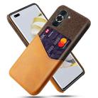 For Huawei nova 10 Cloth Texture PC + PU Leather Back Cover Shockproof Case with Card Slot(Orange) - 1