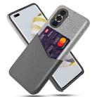 For Huawei nova 10 Cloth Texture PC + PU Leather Back Cover Shockproof Case with Card Slot(Grey) - 1