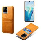 For vivo T2x Calf Texture Card Slots PC+PU Leather Phone Case(Orange) - 1