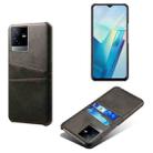 For vivo T2x Calf Texture Card Slots PC+PU Leather Phone Case(Black) - 1