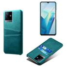 For vivo T2x Calf Texture Card Slots PC+PU Leather Phone Case(Green) - 1