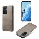 For OPPO Reno8 Lite Calf Texture PC + PU Phone Case(Grey) - 1