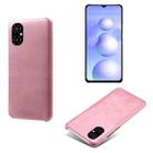 For Xiaomi Poco M4 5G Calf Texture PC + PU Phone Case(Pink) - 1