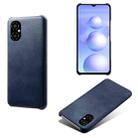 For Xiaomi Poco M4 5G Calf Texture PC + PU Phone Case(Blue) - 1