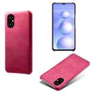 For Xiaomi Poco M4 5G Calf Texture PC + PU Phone Case(Rose Red) - 1