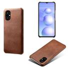 For Xiaomi Poco M4 5G Calf Texture PC + PU Phone Case(Brown) - 1