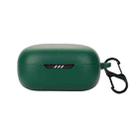 Silicone Bluetooth Earphone Case with Carabiner For JBL Live Pro 2(Dark Green) - 1