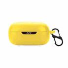 Silicone Bluetooth Earphone Case with Carabiner For JBL Live Pro 2(Yellow) - 1