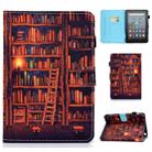 For Amazon Kindle Fire 7 2022 Colored Drawing Stitching Leather Tablet Case, with Holder & Card Slots(Bookshelf) - 1